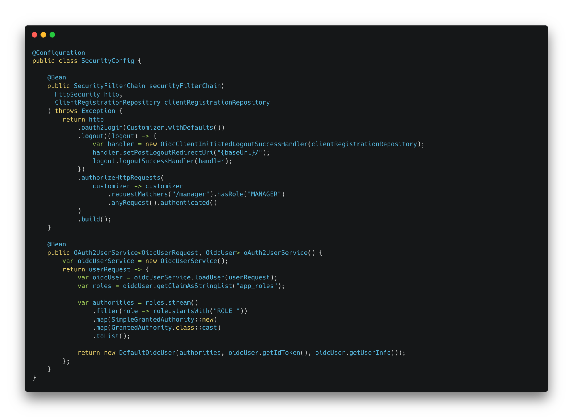 Java-конфигурация Spring Security как OAuth2-клиента Keycloak